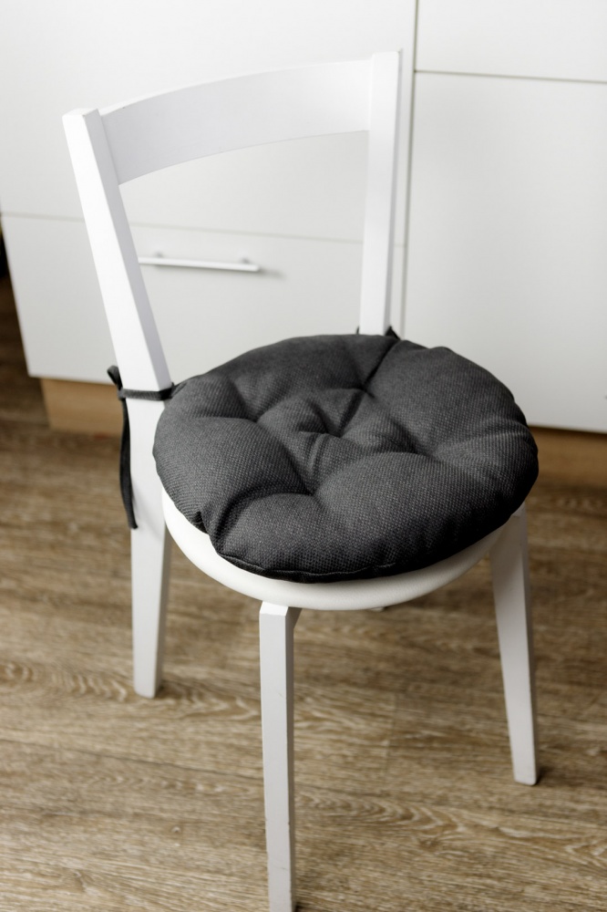 Подушка на стілець Dх40 см LEON графіт Прованс