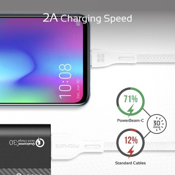 Кабель Promate USB – microUSB 1,2 м білий (powerbeam-m.white) 