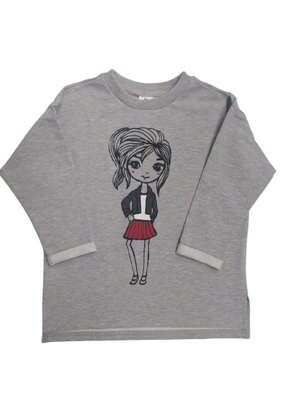 Джемпер для девочки Роза р.104 светло-серый меланж 210563 