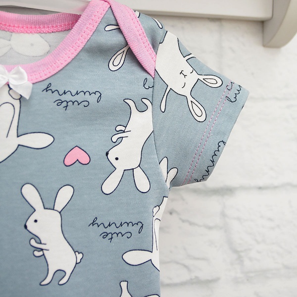 Боди детское для девочки Blanka Зайчик р.68 серый 110137 