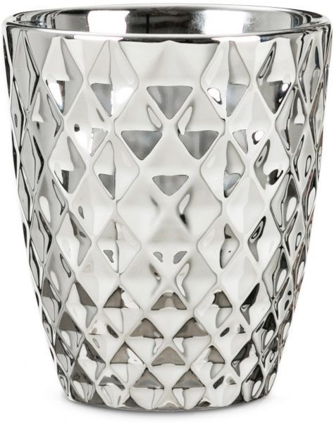 Кашпо керамічне Scheurich Mirror silver дзеркальний фактурний круглий 1,79л сріблястий 