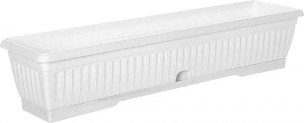 Ящик балконний Алеана Терра прямокутний 15л білий із сірим (112094) 