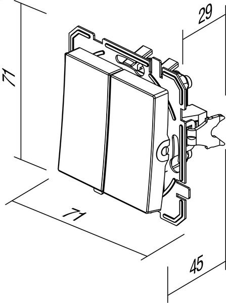 Вимикач двоклавішний TEM Logiq без підсвітки титан SQ50TIXO-U