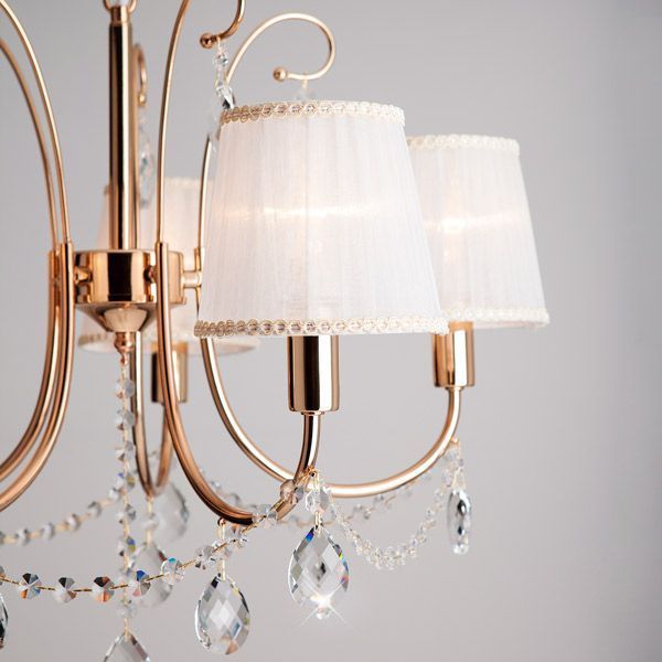 Люстра підвісна Strotskis Emiliana 5x40 Вт E14 білий/золото 10087/5 