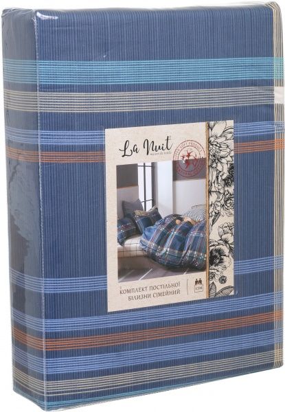 Комплект постільної білизни Color stripes сімейний різнобарвний/у смужку La Nuit 