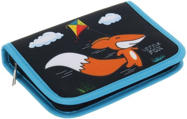 Пенал школьный на замке 21x13,5x4 см Little Fox бирюзовый