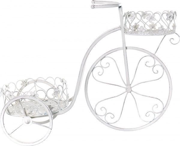 Подставка для цветов Ровер 33х11х22 см белая 