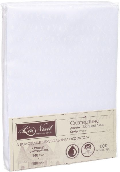 Скатерть Jacquard Люкс Ivory waterproof 140x180 см слоновая кость La Nuit 