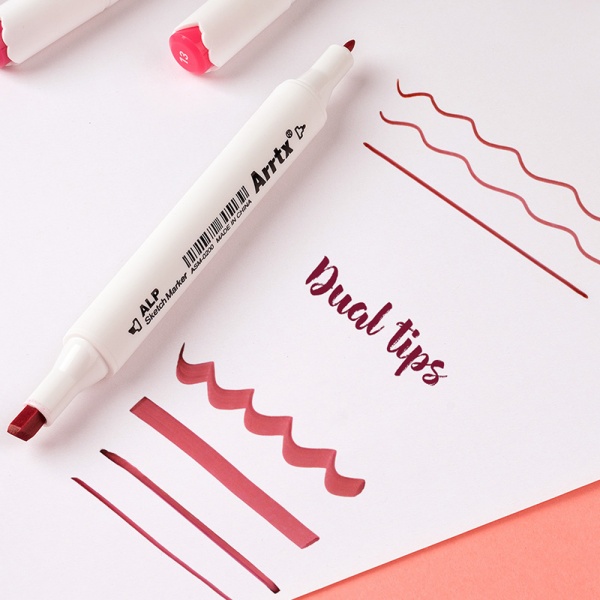 Набор маркеров Arrtx спиртовых Alp ASM-02RD 24 цвета красные оттенки LC302253 