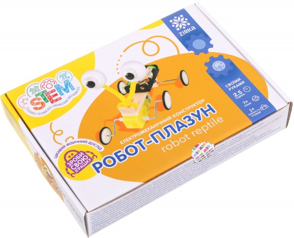 Конструктор деревянный Зірка Stem электромеханический Робот-ползун 451017