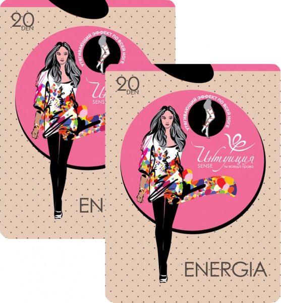 Колготки ІНТУІЦІЯ ENERGIA 2 шт. 20 den black р. 4 черный 