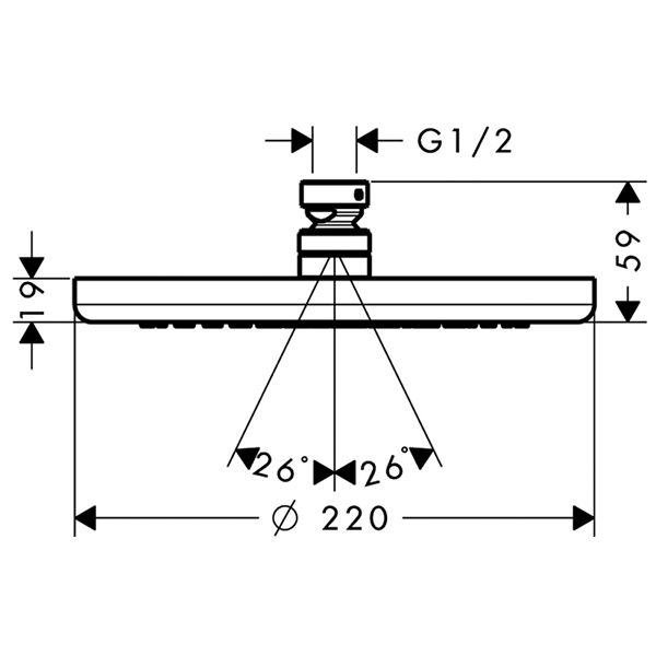 Верхній душ Hansgrohe Croma 220 26464000