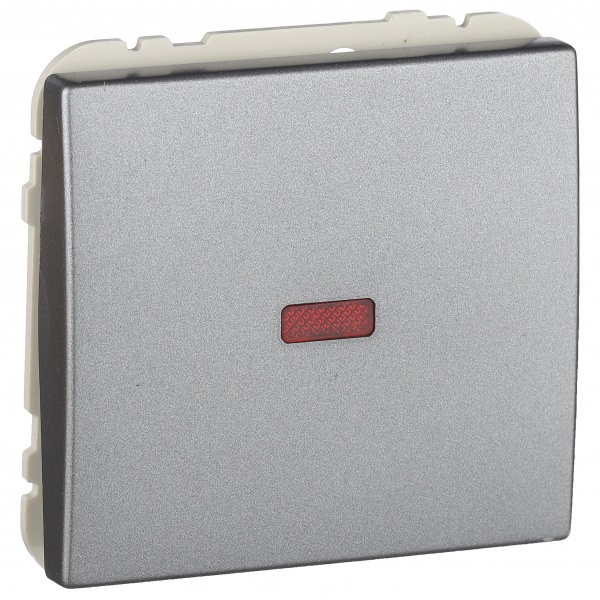 Выключатель одноклавишный Apolo с подсветкой графит 50012 TGR