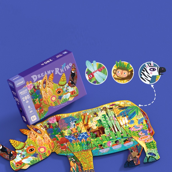 Пазл Mideer фигурный Носорик 280 деталей MD3171