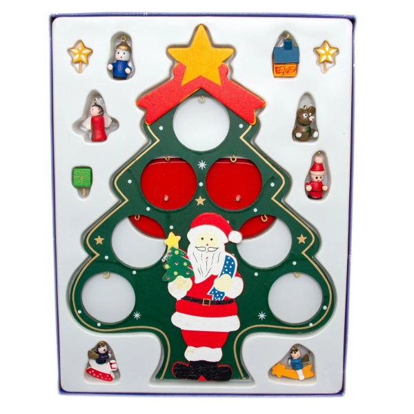 Искусственная елкана деревянной подставке 27 см 060504 зеленый 