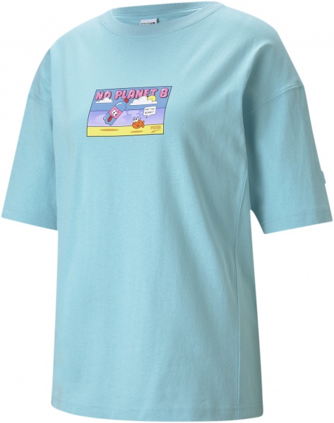 Футболка Puma Downtown Graphic Tee 53024449 р.XS блакитний