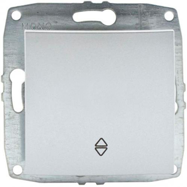 Вимикач прохідний одноклавішний Mono Despina без підсвітки 10 А 250В срібний 102-212125-109