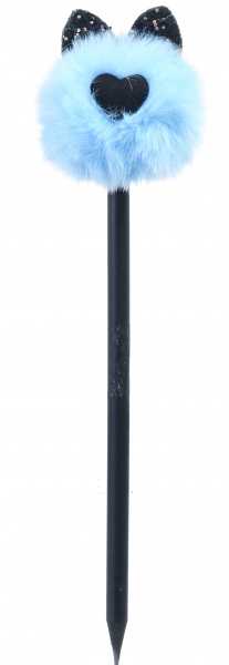 Олівець чорнографітний Пухнастик з вушками блакитний