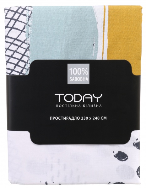Простирадло Lorient 230x240 см білий із принтом Today 