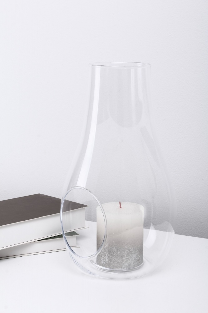 Свічник скляний Orla transparent 27-99B 17x29 см Wrzesniak Glassworks