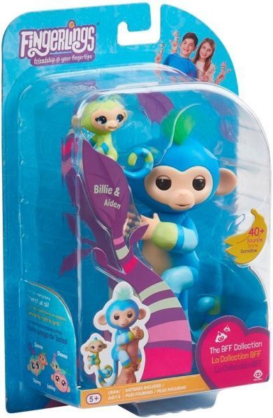 Игрушка интерактивная Wow Wee Fingerlings обезьянка Билли с мини-обезьянкой