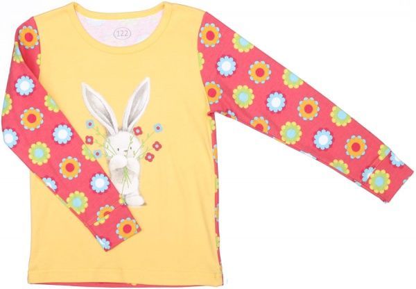 Пижама для девочек Фламинго р.140 желтый с красным 247-222 