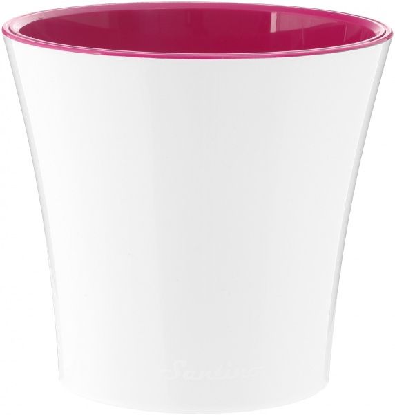 Горщик пластиковий Santino Арте круглий 2 л біло-ліловий 