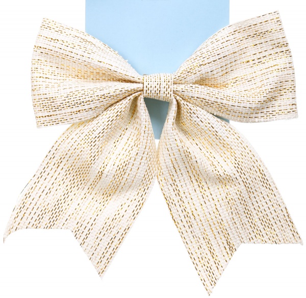 Декорация новогодняя бант 24х26 см золотой