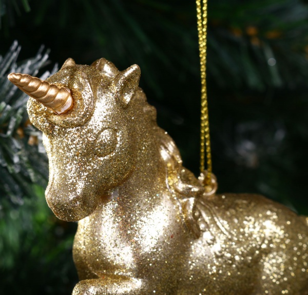 Підвіска Єдиноріг 6х12х3 см золото