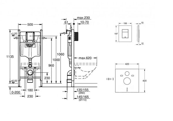Система инсталляции Grohe Rapid SL 4 в 1 38929000 ( 38528001+38858+38558+37131)