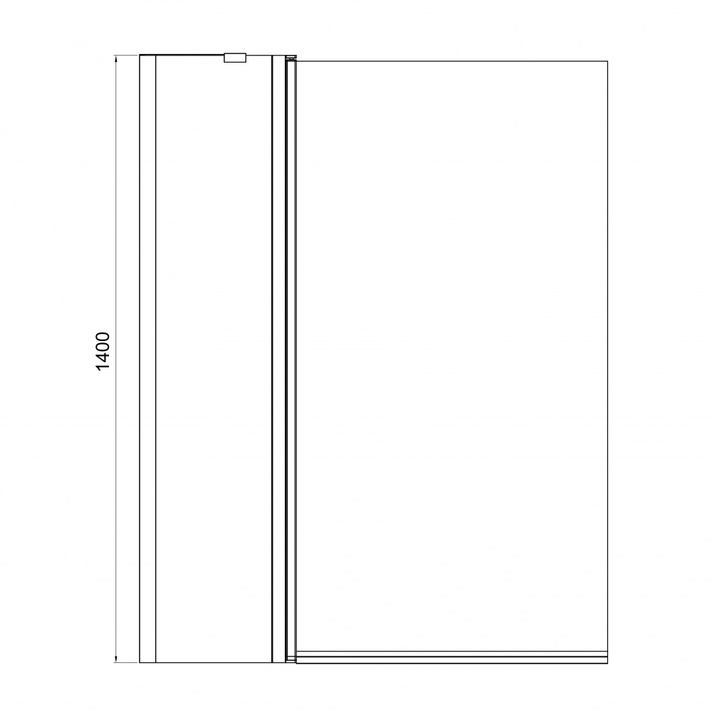 Шторка для ванны Koller Pool Dakota 1100х1400 мм black matt, скло 6 мм clear