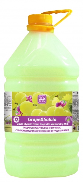 Крем-мыло Bioton Виноград и Шалфей с увлажняющим молочком 5000 мл