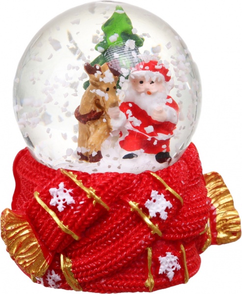 Сувенир новогодний шар снежный JHSD-45-1 светодиодная (LED) 