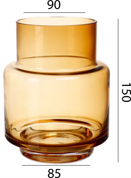 Ваза стеклянная Wrzesniak Glassworks Колба 15-4119 12 см янтарная 