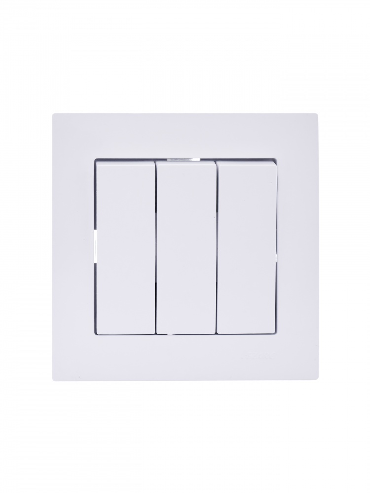 Выключатель трехклавишный Lezard Vesna белый 742-0288-109