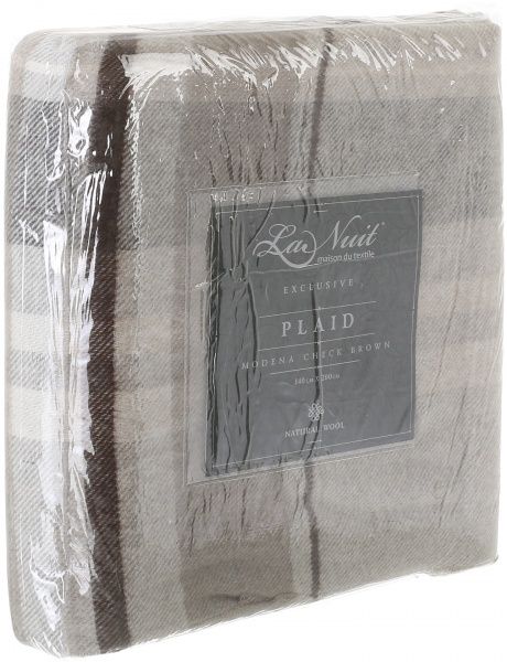 Плед Modena клетка 140x200 см шоколадный La Nuit 