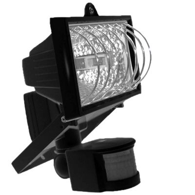 Прожектор галогеновый с датчиком движения Ultralight 150 Вт черный