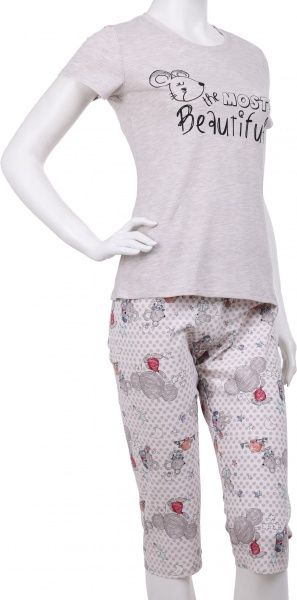 Пижама женская Roksana Mouse 782/16008 р. S бежевый с рисунком 