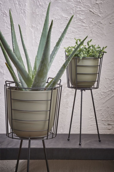 Вазон керамічний Edelman Tusca 28 см круглий 11,9 л зелений оливковий (1057292) 