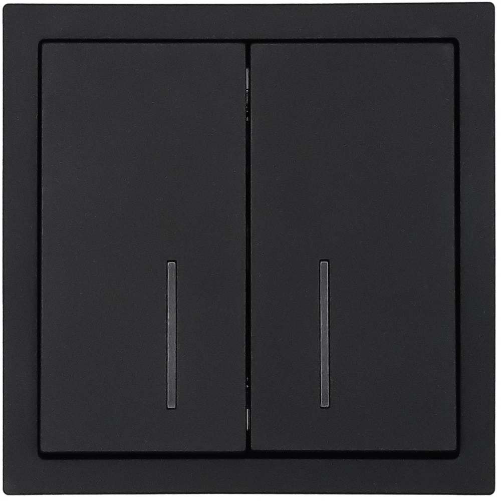 Механізм вимикача двоклавішний HausMark Juna з підсвіткою чорний матовий 7041-1788U2-112QC