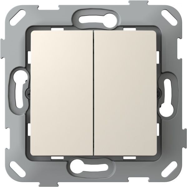 Перемикач прохідний двоклавішний Plank Electrotechnic Classic/Nordic без підсвітки 10 А 250В слонова кістка PLK0221131