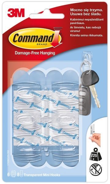 Гачок для ключів 3M Command 0,225 кг 6 гачків 8 смужок