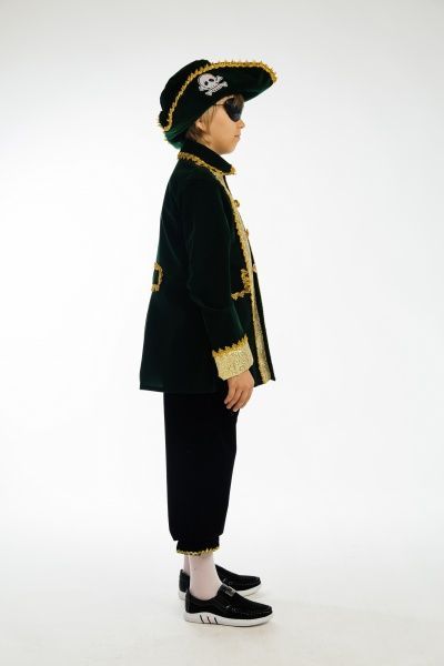 Костюм дитячий карнавальний КАРНАВАЛІЯ Капітан Піратів 5 років р.110 зелений 