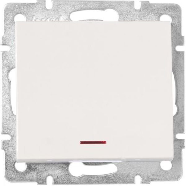 Вимикач одноклавішний Lezard Rain з підсвіткою 220В крем 703-0388-111