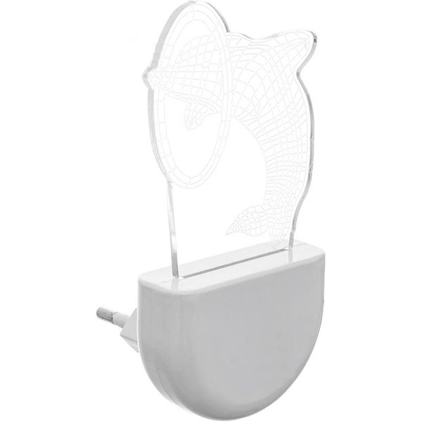 Ночник Aukes Дельфин 3D LED RGB 0.5 Вт белый 