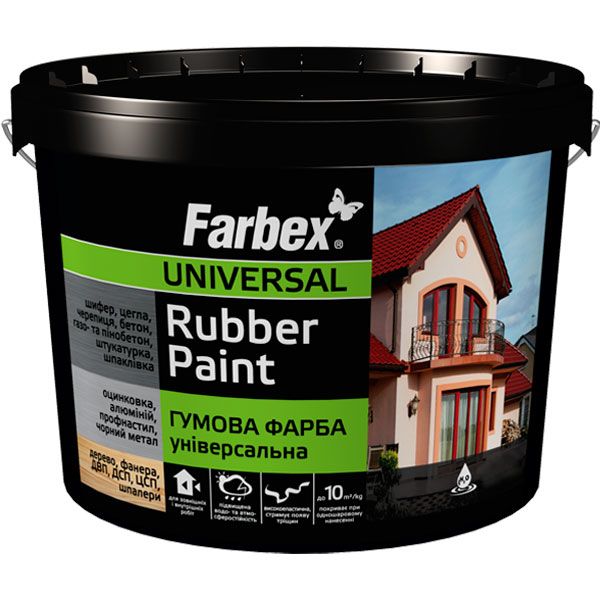 Фарба гумова Farbex RAL6005 зелений 1.2кг