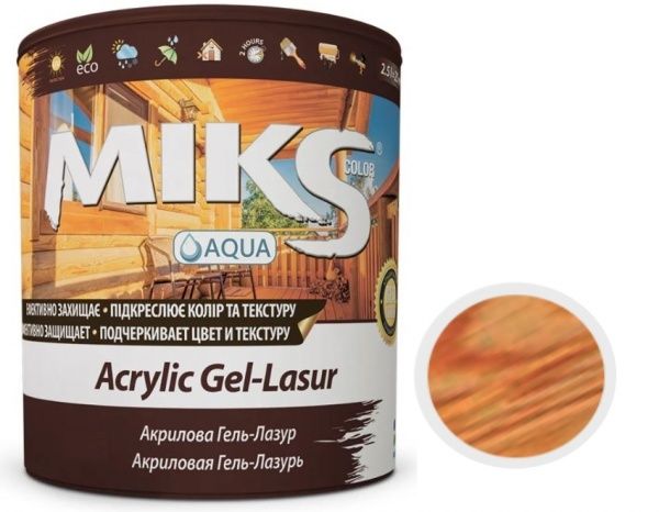 Лазурь MIKS Color акриловая сосна полумат 0,8 л