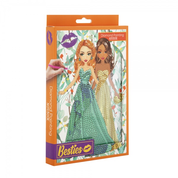 Блокнот Besties Бриллиантовая роспись в твердом переплете (оранжевый) 961005