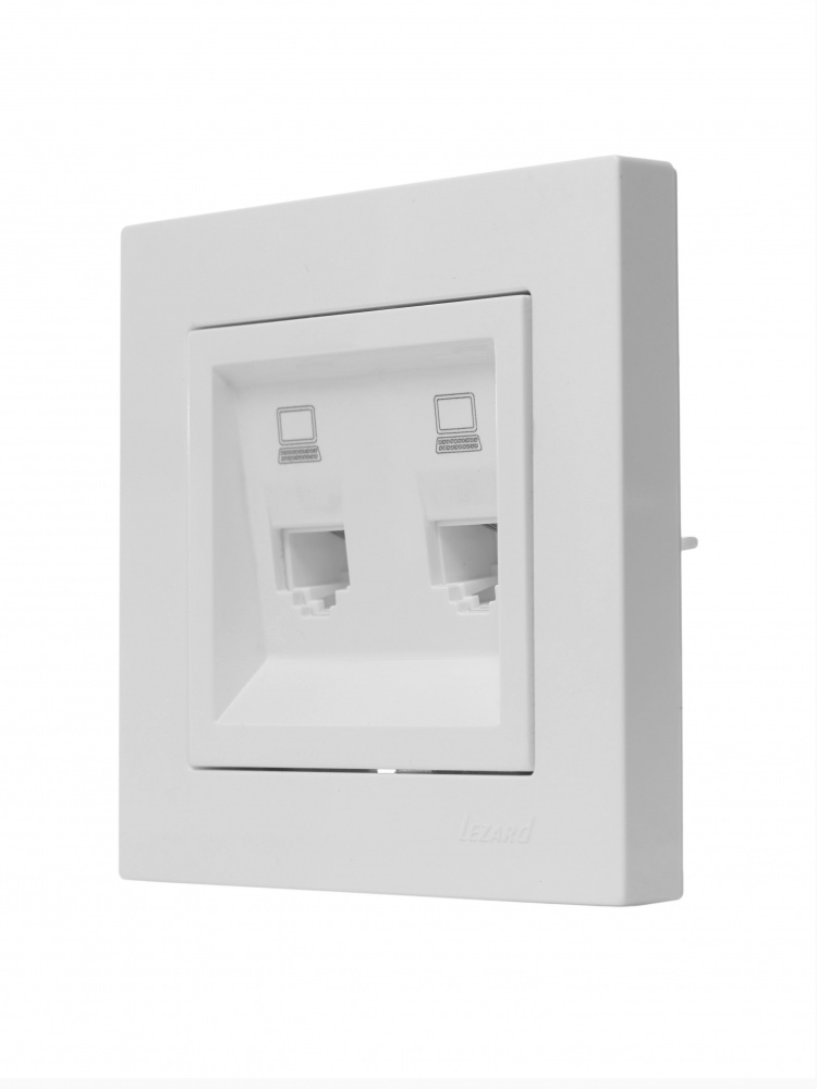 Розетка комп’ютерна подвійна 2 Lezard Vesna IP20 білий 742-0288-141