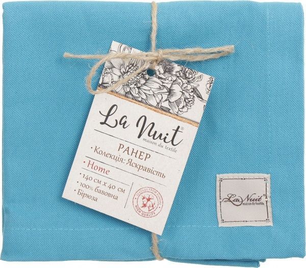 Раннер Яркость 40x140 см бирюзовый La Nuit 